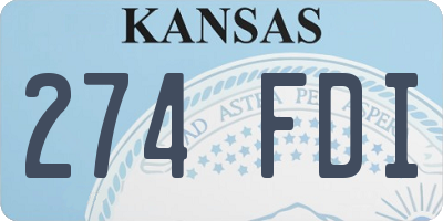 KS license plate 274FDI