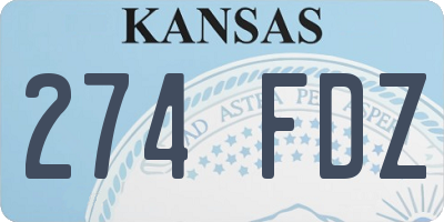 KS license plate 274FDZ