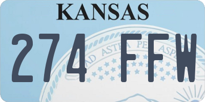 KS license plate 274FFW