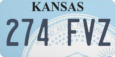 KS license plate 274FVZ