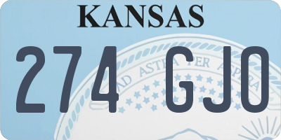 KS license plate 274GJO