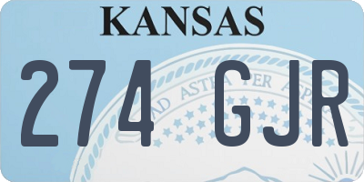 KS license plate 274GJR