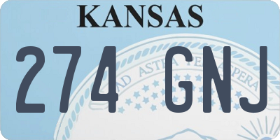 KS license plate 274GNJ