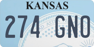 KS license plate 274GNO