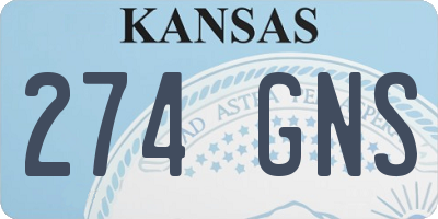 KS license plate 274GNS