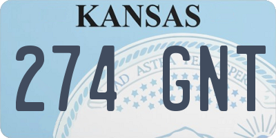 KS license plate 274GNT