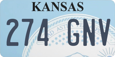 KS license plate 274GNV