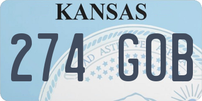 KS license plate 274GOB