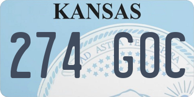 KS license plate 274GOC