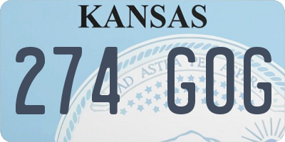 KS license plate 274GOG