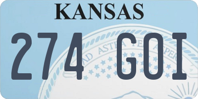 KS license plate 274GOI