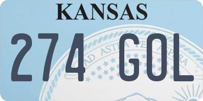 KS license plate 274GOL