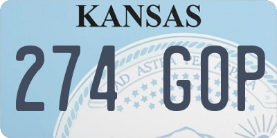 KS license plate 274GOP
