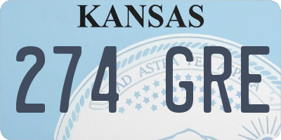 KS license plate 274GRE