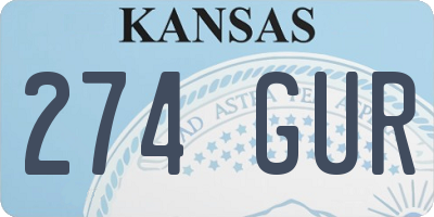 KS license plate 274GUR