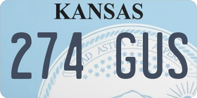 KS license plate 274GUS