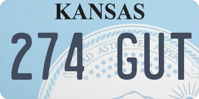 KS license plate 274GUT