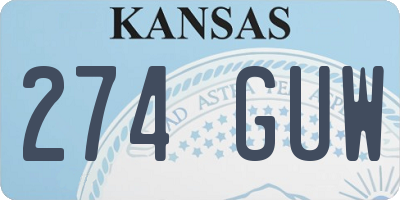 KS license plate 274GUW