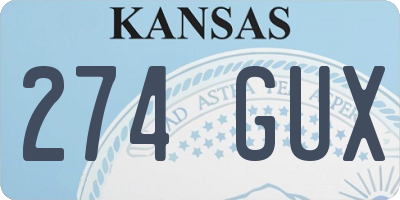 KS license plate 274GUX