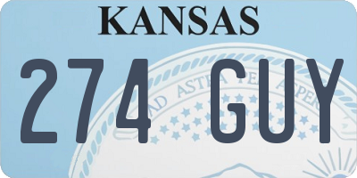 KS license plate 274GUY