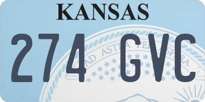 KS license plate 274GVC