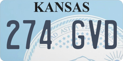 KS license plate 274GVD