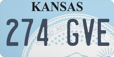 KS license plate 274GVE