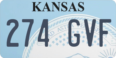 KS license plate 274GVF