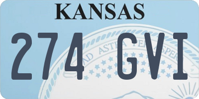 KS license plate 274GVI