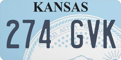 KS license plate 274GVK