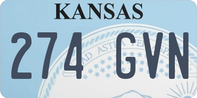 KS license plate 274GVN