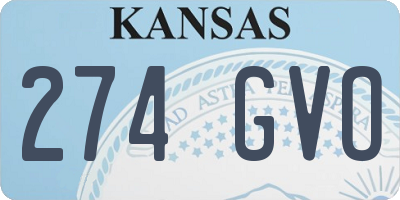 KS license plate 274GVO