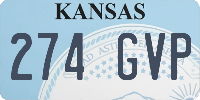 KS license plate 274GVP
