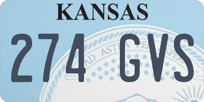 KS license plate 274GVS