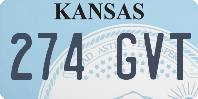 KS license plate 274GVT