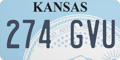KS license plate 274GVU