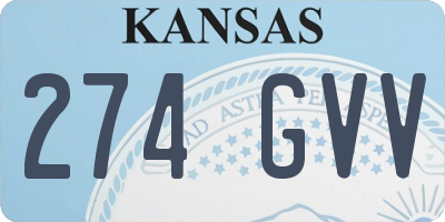 KS license plate 274GVV