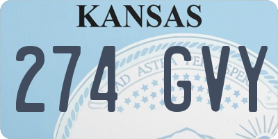 KS license plate 274GVY