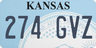 KS license plate 274GVZ