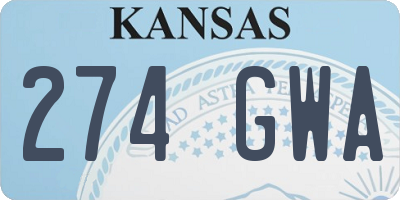 KS license plate 274GWA