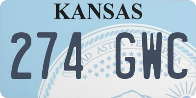 KS license plate 274GWC