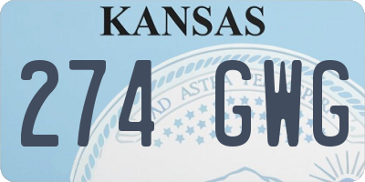 KS license plate 274GWG