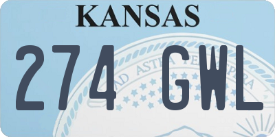 KS license plate 274GWL