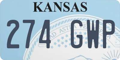 KS license plate 274GWP