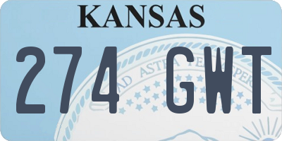 KS license plate 274GWT
