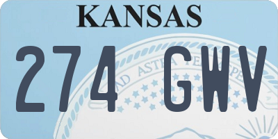 KS license plate 274GWV