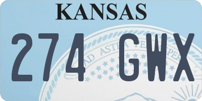 KS license plate 274GWX