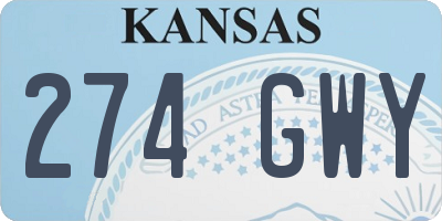 KS license plate 274GWY