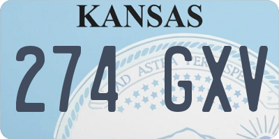 KS license plate 274GXV
