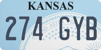 KS license plate 274GYB